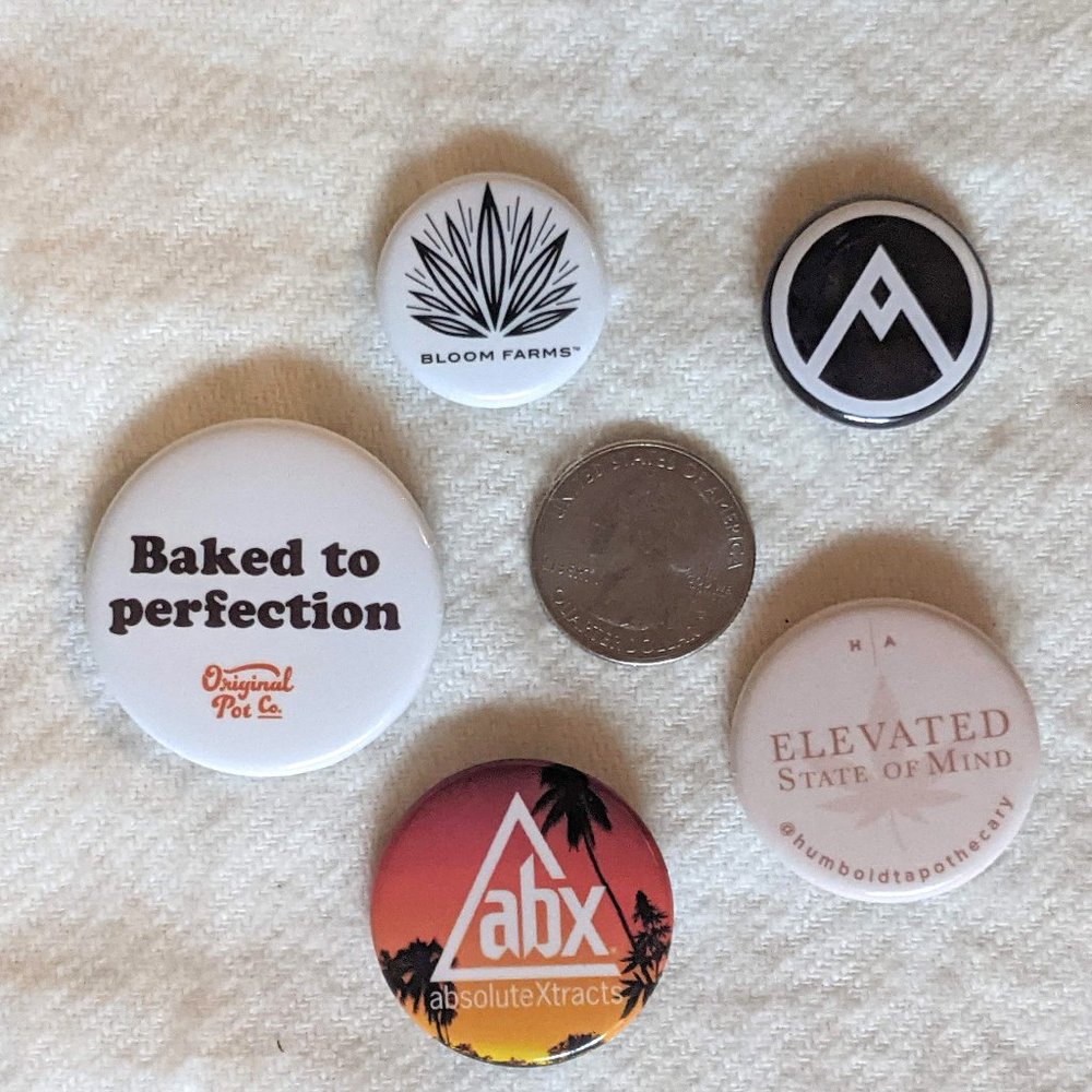 Lot of California Cannabis Brand Buttons